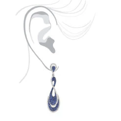 Blue Sapphire Diamond Ladies Infinity Earrings By Luxurman 4ct 14K White Gold 12 Blue Sapphire Diamond Ladies Infinity Earrings By Luxurman 4ct 14K White Gold -Invicta Jewelry Store blue sapphire diamond ladies infinity earrings by luxurman 4ct 14k gold bodwh