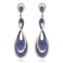 Blue Sapphire Diamond Ladies Infinity Earrings By Luxurman 4ct 14K White Gold 10 Blue Sapphire Diamond Ladies Infinity Earrings By Luxurman 4ct 14K White Gold -Invicta Jewelry Store blue sapphire diamond ladies infinity earrings by luxurman 4ct 14k gold ro