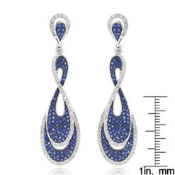 Blue Sapphire Diamond Ladies Infinity Earrings By Luxurman 4ct 14K White Gold 13 Blue Sapphire Diamond Ladies Infinity Earrings By Luxurman 4ct 14K White Gold -Invicta Jewelry Store blue sapphire diamond ladies infinity earrings by luxurman 4ct 14k gold rulerwh