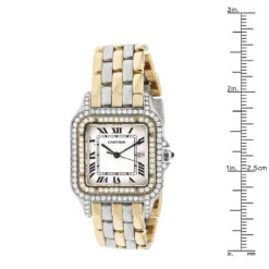 Cartier Women's Diamond Watch 27mm Panthere 18K Gold & Steel Two Tone -Invicta Jewelry Store cartier womens diamond watch 27mm panthere 18k yellow gold steel two tone 968917 ruler