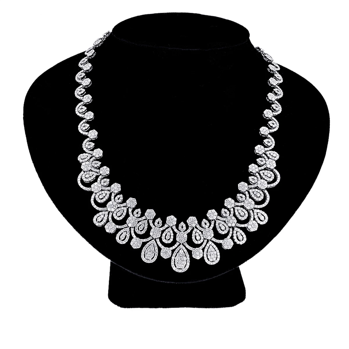 18K White Gold Ladies Diamond Necklace 22.6ct 4 18K White Gold Ladies Diamond Necklace 22.6ct - Image 2