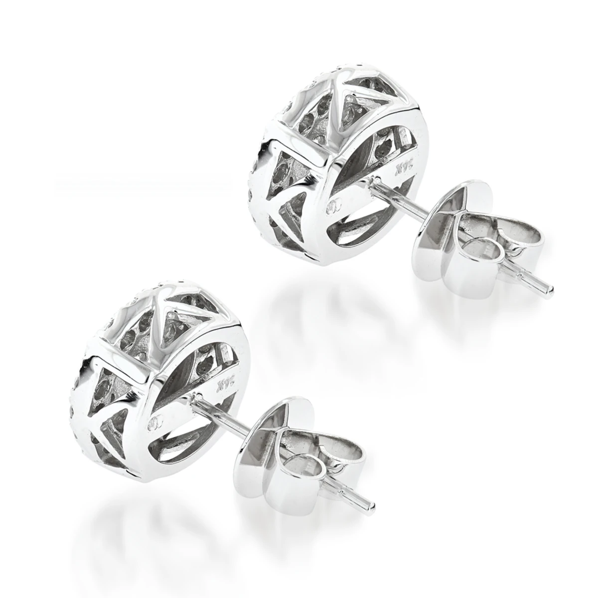 Cluster Diamond Earrings Studs G Color VS Clarity By Luxurman 1.5ct 6 Cluster Diamond Earrings Studs G Color VS Clarity By Luxurman 1.5ct - Image 4