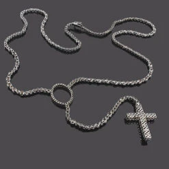 Custom 10K Gold Color Diamond Rosary Necklace -Invicta Jewelry Store custom jewelry color diamond rosary necklace 10k p 42699box