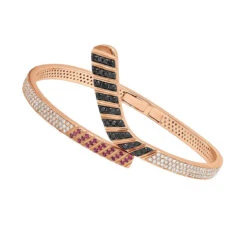 Custom Made 14K White Gold Hockey Stick Rubies White Black Diamond Bangle Bracelet 10 Custom Made 14K White Gold Hockey Stick Rubies White Black Diamond Bangle Bracelet -Invicta Jewelry Store custom made 14k gold hockey stick rubies white black diamond bangle bracelet 100033 ro