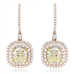Dangling Designer Diamond Drop Earrings 6.5ct 18K White Gold Yellow Diamonds -Invicta Jewelry Store dangling designer diamond drop earrings 422ct 18k gold yellow diamonds ro