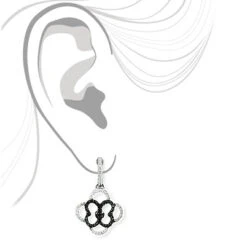 Dangling Flower Earrings With Black And White Diamonds 0.53ct 14K White Gold 9 Dangling Flower Earrings With Black And White Diamonds 0.53ct 14K White Gold -Invicta Jewelry Store dangling flower earrings with black and white diamonds 053ct 14k gold 3