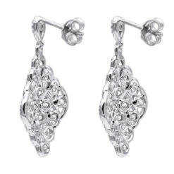 Designer 14K White Gold Diamond Drop Earrings For Women 2.5 Carat Vintage Style 11 Designer 14K White Gold Diamond Drop Earrings For Women 2.5 Carat Vintage Style -Invicta Jewelry Store designer 14k gold diamond drop earrings for women 25 carat vintage style backwh