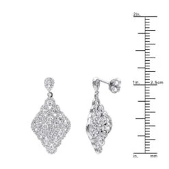 Designer 14K White Gold Diamond Drop Earrings For Women 2.5 Carat Vintage Style 13 Designer 14K White Gold Diamond Drop Earrings For Women 2.5 Carat Vintage Style -Invicta Jewelry Store designer 14k gold diamond drop earrings for women 25 carat vintage style rulerwh