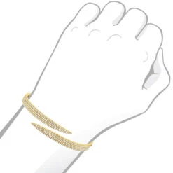 Arrow Design 2 Carat Pave Round Bangle Bracelet For Women 14K Yellow Gold 10 Arrow Design 2 Carat Pave Round Bangle Bracelet For Women 14K Yellow Gold -Invicta Jewelry Store designer 14k gold pave diamond bangle bracelet for women arrow design 2ct 803218 bodye