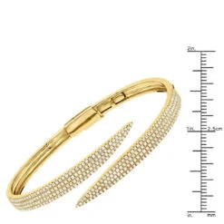 Arrow Design 2 Carat Pave Round Bangle Bracelet For Women 14K Yellow Gold 11 Arrow Design 2 Carat Pave Round Bangle Bracelet For Women 14K Yellow Gold -Invicta Jewelry Store designer 14k gold pave diamond bangle bracelet for women arrow design 2ct 803218 rulerye