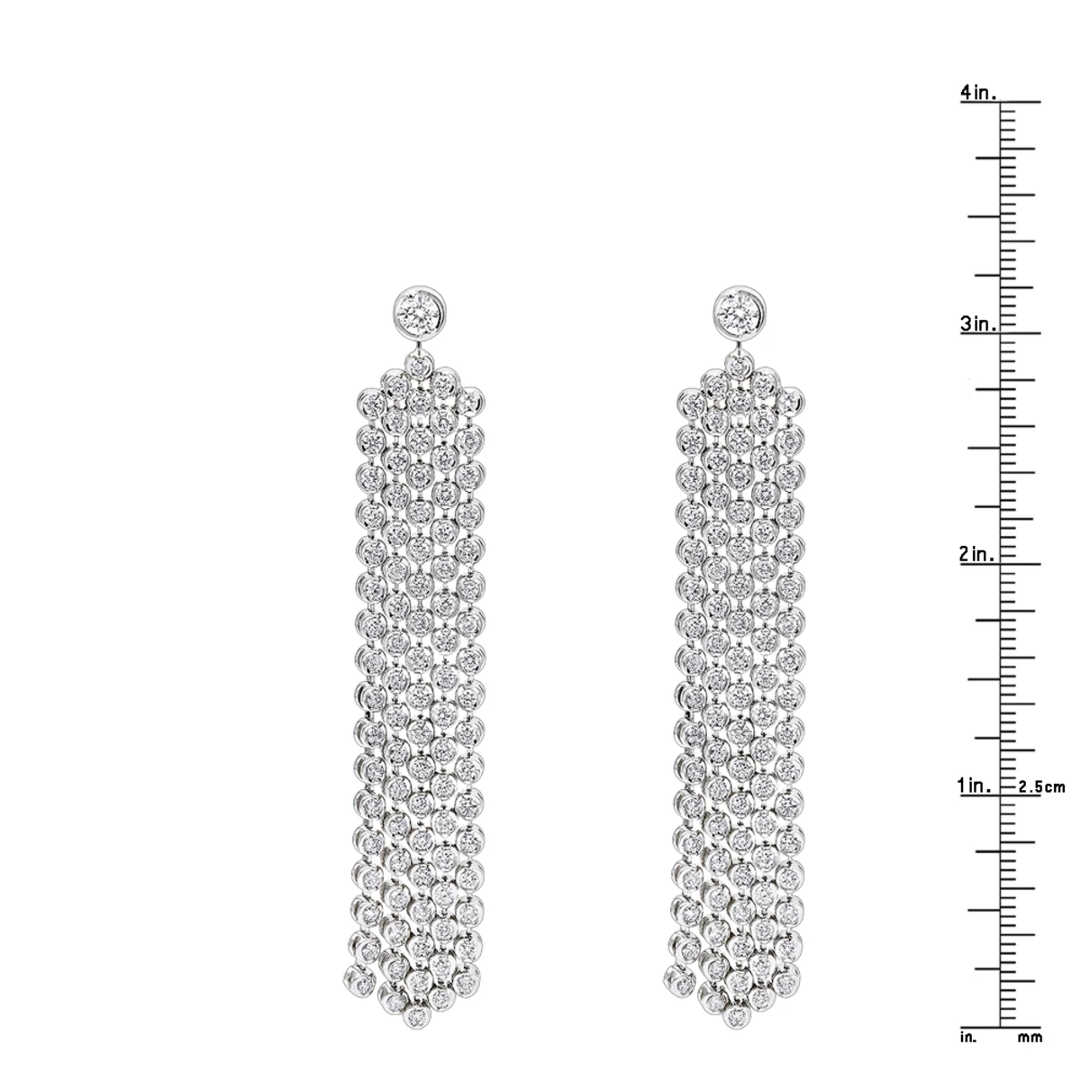 Designer 14K Yellow Gold Waterfall Diamond Drop Earrings For Women 6ct By Luxurman 7 Designer 14K Yellow Gold Waterfall Diamond Drop Earrings For Women 6ct By Luxurman - Image 5