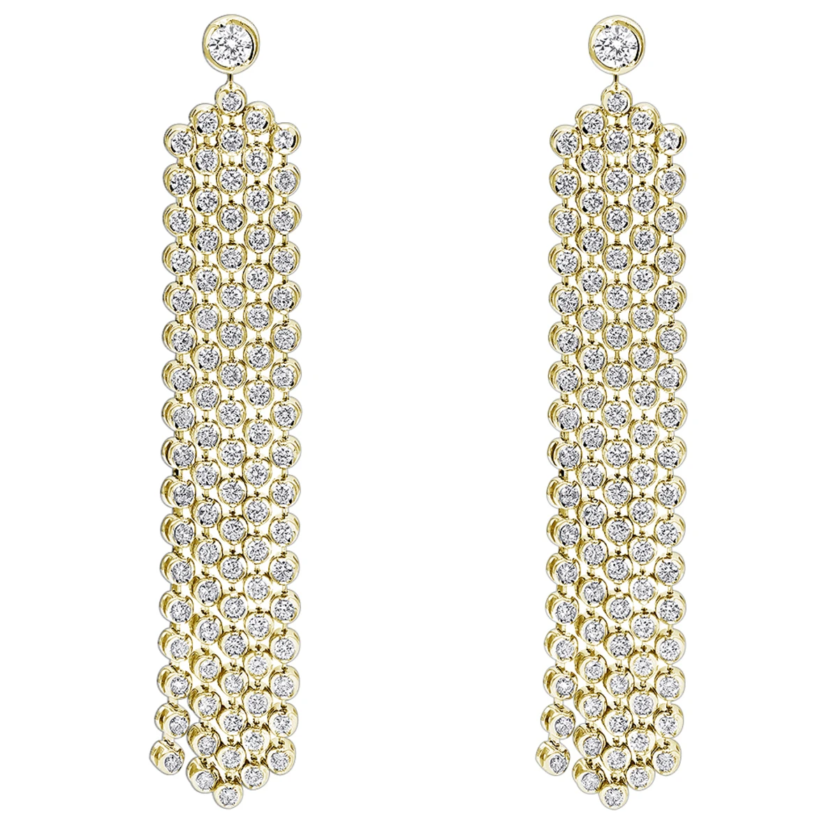 Designer 14K Yellow Gold Waterfall Diamond Drop Earrings For Women 6ct By Luxurman 3 Designer 14K Yellow Gold Waterfall Diamond Drop Earrings For Women 6ct By Luxurman