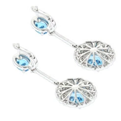 Designer Blue Topaz Diamond Earrings For Women By Luxurman 3.5ct 14K White Gold 11 Designer Blue Topaz Diamond Earrings For Women By Luxurman 3.5ct 14K White Gold -Invicta Jewelry Store designer blue topaz diamond earrings for women by luxurman 35ct 14k gold backwh