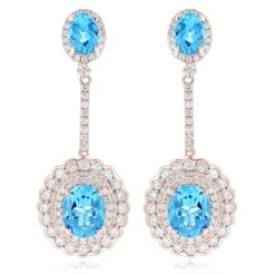 Designer Blue Topaz Diamond Earrings For Women By Luxurman 3.5ct 14K White Gold 10 Designer Blue Topaz Diamond Earrings For Women By Luxurman 3.5ct 14K White Gold -Invicta Jewelry Store designer blue topaz diamond earrings for women by luxurman 35ct 14k gold ro