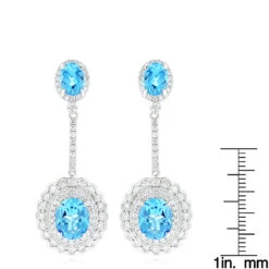 Designer Blue Topaz Diamond Earrings For Women By Luxurman 3.5ct 14K White Gold 13 Designer Blue Topaz Diamond Earrings For Women By Luxurman 3.5ct 14K White Gold -Invicta Jewelry Store designer blue topaz diamond earrings for women by luxurman 35ct 14k gold rulerwh