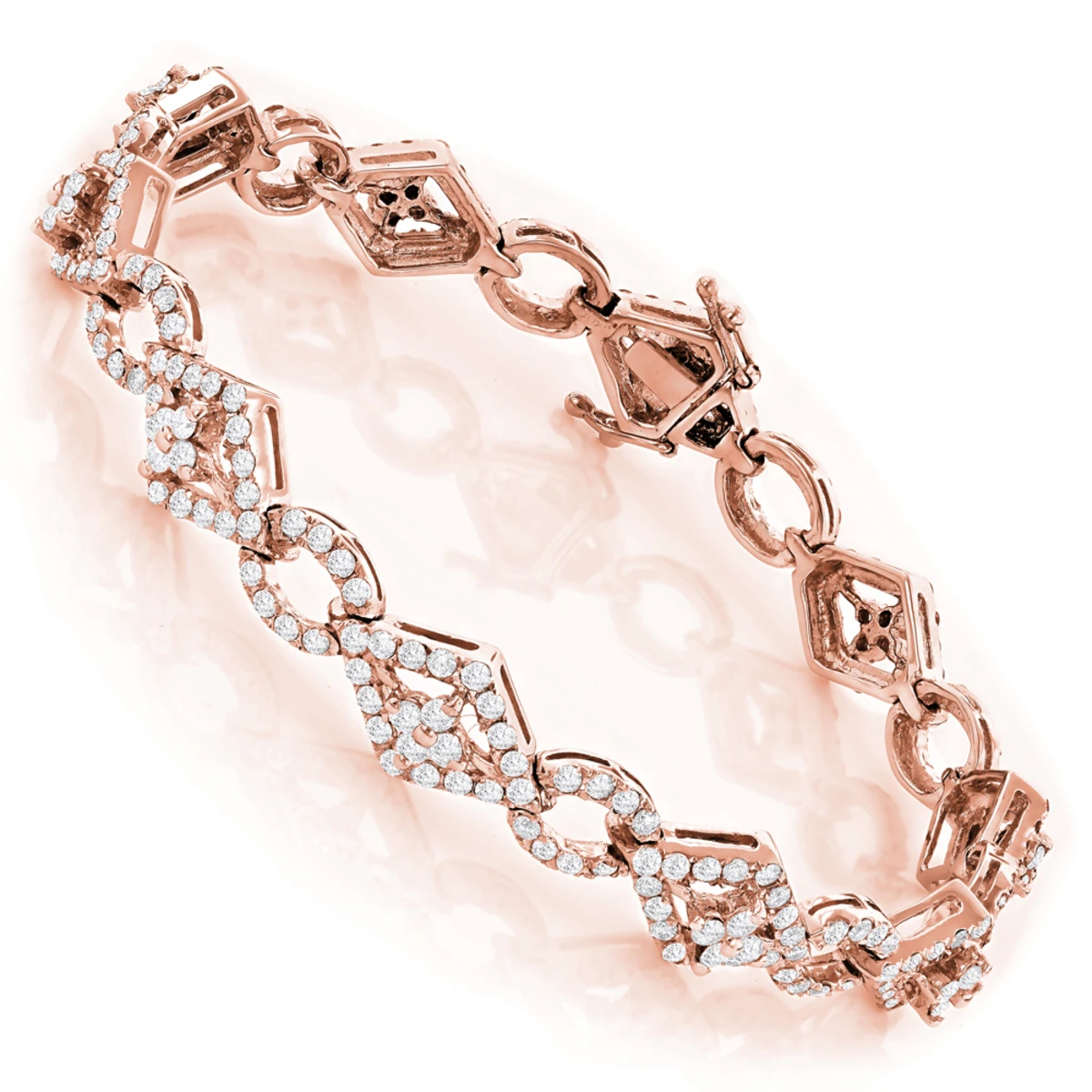 Designer Diamond Bracelet For Women 14K White Gold 4.94ct 5 Designer Diamond Bracelet For Women 14K White Gold 4.94ct - Image 3