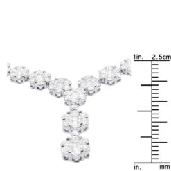 18K White Gold Designer Diamond Flower Necklace For Women 7.10ct 16 18K White Gold Designer Diamond Flower Necklace For Women 7.10ct -Invicta Jewelry Store designer diamond flower necklace 710ct cluster jewelry ruler white