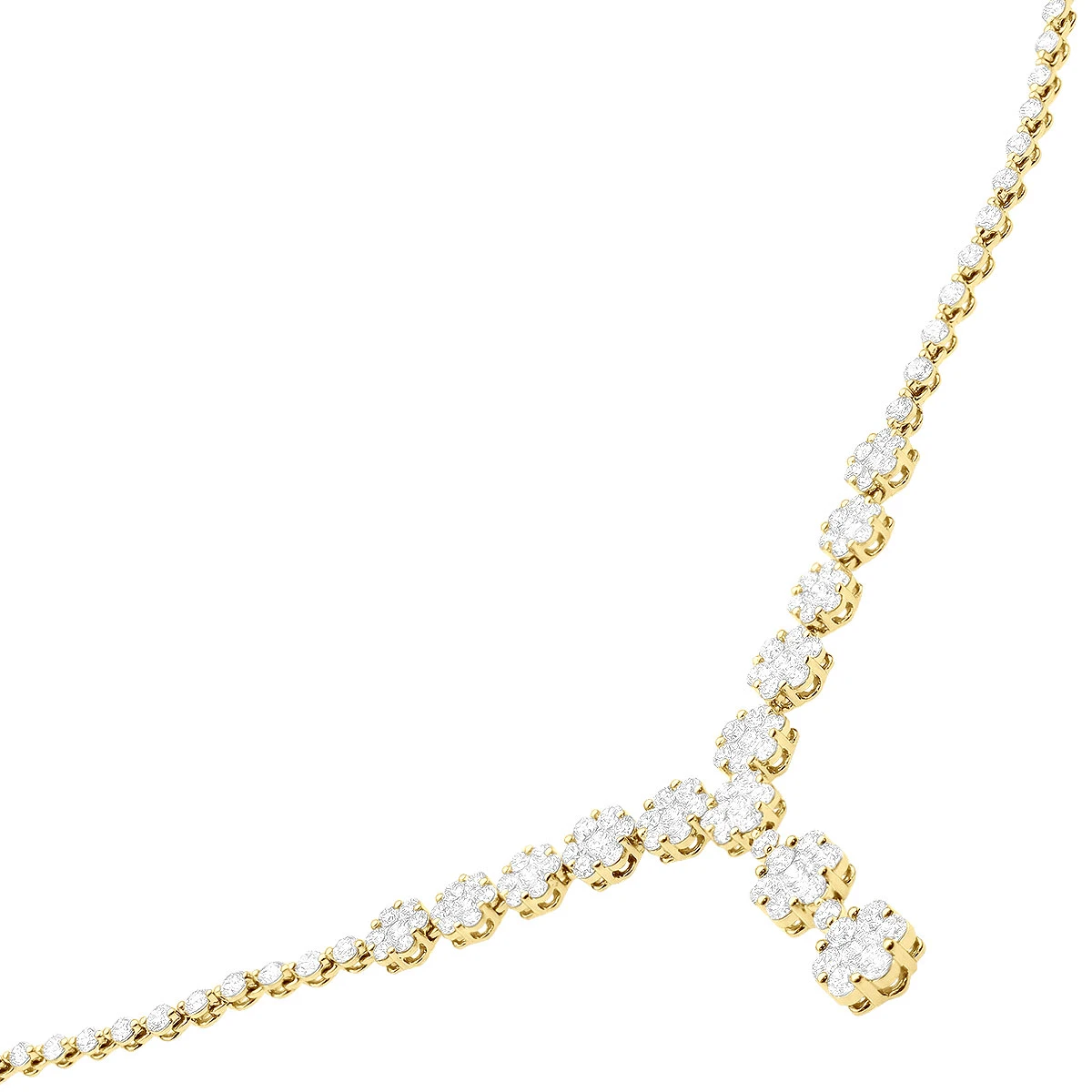 18K White Gold Designer Diamond Flower Necklace For Women 7.10ct 3 18K White Gold Designer Diamond Flower Necklace For Women 7.10ct - Image 2