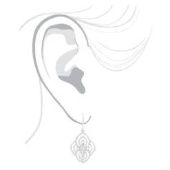 Designer Drop Diamond Earrings For Women 0.6ct 14K White Gold -Invicta Jewelry Store designer drop diamond earrings for women 06ct 14k gold bodwh