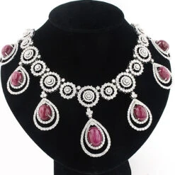 Designer Gemstone & Diamond Ruby Necklace 18K White Gold 36.26ct 74.83 7 Designer Gemstone & Diamond Ruby Necklace 18K White Gold 36.26ct 74.83 -Invicta Jewelry Store designer gemstone necklaces diamond ruby necklace 18k 3626ct 7483 p 46663bod