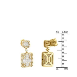 Designer Ladies Round & Baguette Diamond Drop Earrings 14K Yellow Gold 1.75ct 11 Designer Ladies Round & Baguette Diamond Drop Earrings 14K Yellow Gold 1.75ct -Invicta Jewelry Store designer ladies round baguette diamond drop earrings 14k gold 175ct 803210 rulerye 20211213