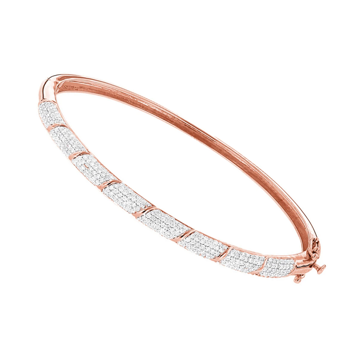 Designer Luxurman 14K White Gold Pave Diamond Bangle Bracelet For Women 1.25ct 5 Designer Luxurman 14K White Gold Pave Diamond Bangle Bracelet For Women 1.25ct - Image 3