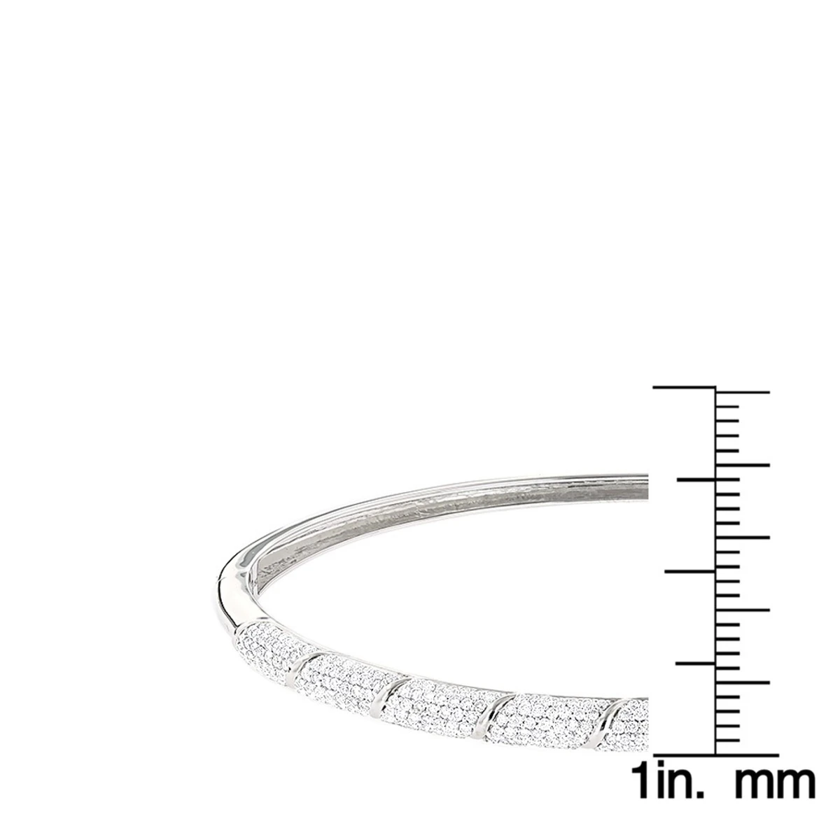 Designer Luxurman 14K White Gold Pave Diamond Bangle Bracelet For Women 1.25ct 9 Designer Luxurman 14K White Gold Pave Diamond Bangle Bracelet For Women 1.25ct - Image 7