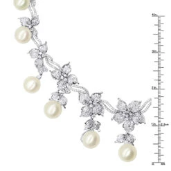 Designer South Sea Pearl And Diamond Necklace Flower Design 18K White Gold 9 Designer South Sea Pearl And Diamond Necklace Flower Design 18K White Gold -Invicta Jewelry Store designer south sea pearl and diamond necklace flower design 18k gold rulerwh