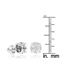 Large Designer Diamond Stud Earrings 1.75ct 14K White Gold 12 Large Designer Diamond Stud Earrings 1.75ct 14K White Gold -Invicta Jewelry Store designer studs large diamond earrings 175ct 14k gold rulerwh