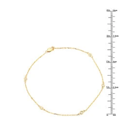 Diamond By The Yard Solid 14K Gold Anklet Bracelet With Diamonds By Luxurman -Invicta Jewelry Store diamond by the yard solid 14k gold ankle bracelet with diamonds by luxurman rulerye