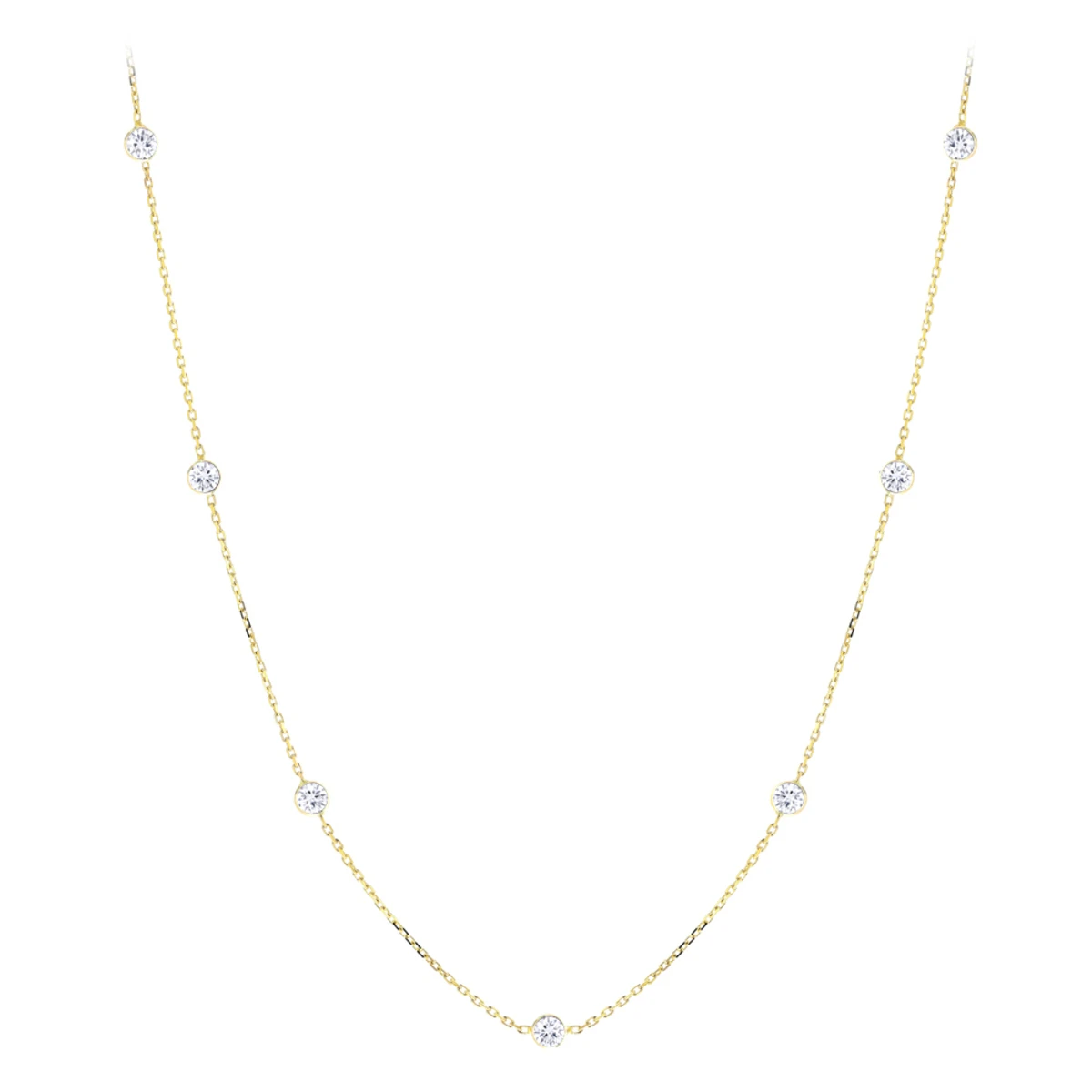 14K Yellow Gold Diamonds By The Yard Necklace 0.7ct 16-20 Inches 3 14K Yellow Gold Diamonds By The Yard Necklace 0.7ct 16-20 Inches