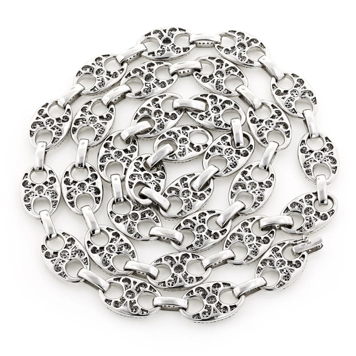 Diamond 14K White Gold Gucci Link Diamond Necklace 24in.-31in. 6 Diamond 14K White Gold Gucci Link Diamond Necklace 24in.-31in. - Image 4