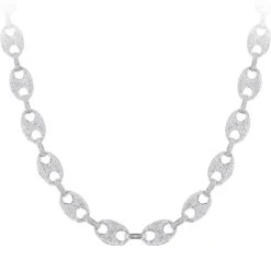 Diamond 14K White Gold Gucci Link Diamond Necklace 24in.-31in.