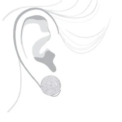 Large Diamond Circle Earrings Studs In Sterling Silver 0.22ct -Invicta Jewelry Store diamond circle earrings 023ct sterling silver p 47924 bodwh