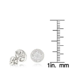 Halo Diamond Cluster Earrings 14K White Gold Studs 1.25ct 13 Halo Diamond Cluster Earrings 14K White Gold Studs 1.25ct -Invicta Jewelry Store diamond cluster earrings 14k 116ct studs p 43935 rulerwh