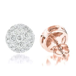Diamond Cluster Earrings Studs 14K White Gold 1.75ct -Invicta Jewelry Store diamond cluster earrings studs 14k gold 175ct ro