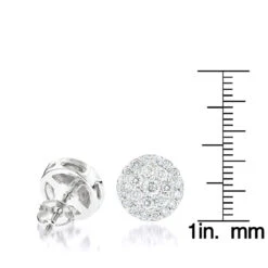 Diamond Cluster Earrings Studs 14K White Gold 1.75ct -Invicta Jewelry Store diamond cluster earrings studs 14k gold 175ct rulerwh