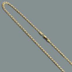 Diamond Cut Curb Chain Necklace 14K Yellow Gold 3.5mm 22"