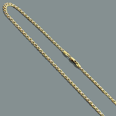 Diamond Cut Curb Chain Necklace 14K Yellow Gold 3.5mm 22" 3 Diamond Cut Curb Chain Necklace 14K Yellow Gold 3.5mm 22"