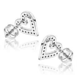 Women's Diamond Heart Earrings 0.29ct 14K White Gold 11 Women's Diamond Heart Earrings 0.29ct 14K White Gold -Invicta Jewelry Store diamond heart earrings 029ct 14k gold p 44605 backwh