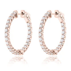 Diamond Hoops 14K White Gold Diamond Hoop Earrings Inside Out 1.87 10 Diamond Hoops 14K White Gold Diamond Hoop Earrings Inside Out 1.87 -Invicta Jewelry Store diamond hoops 14k diamond hoop earrings inside out 187 p 11 ro