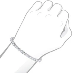 Diamond Tennis Bracelet 5.50ct - 14K White Gold Round Prong -Invicta Jewelry Store diamond tennis bracelet 550ct 14k round prong p 22420 bodwh