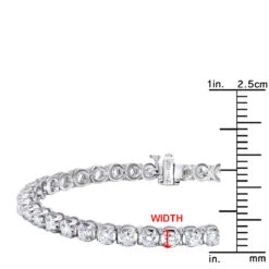 Diamond Tennis Bracelet 5.50ct - 14K White Gold Round Prong -Invicta Jewelry Store diamond tennis bracelet 550ct 14k round prong p 22420 rulerwh