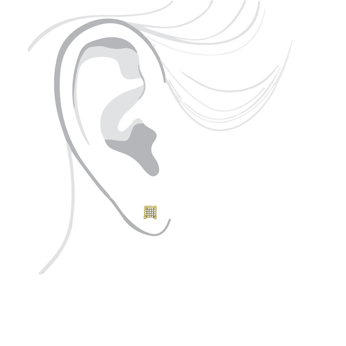 Discounted Diamond Earrings Cubes 10K Yellow Gold Studs For Men & Women 1/3ct 6 Discounted Diamond Earrings Cubes 10K Yellow Gold Studs For Men & Women 1/3ct - Image 4