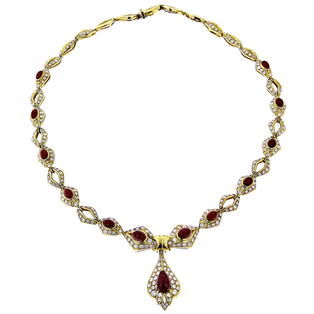 18K Gold Ladies Vintage Ruby & Diamond Necklace 5 18K Gold Ladies Vintage Ruby & Diamond Necklace - Image 3