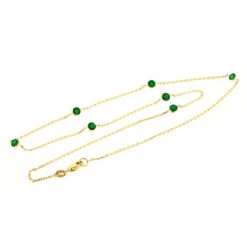 Gemstone By The Yard Chain: 14K Yellow Gold Women's Emerald Necklace 1.33ct 12 Gemstone By The Yard Chain: 14K Yellow Gold Women's Emerald Necklace 1.33ct -Invicta Jewelry Store gemstone by the yard chain 14k gold womens emerald necklace 133ct backye