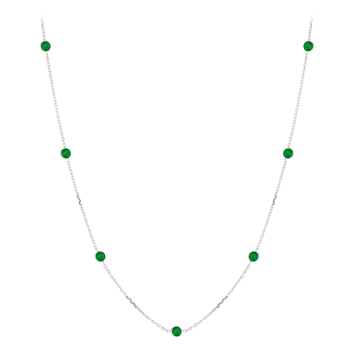 Gemstone By The Yard Chain: 14K Yellow Gold Women's Emerald Necklace 1.33ct 4 Gemstone By The Yard Chain: 14K Yellow Gold Women's Emerald Necklace 1.33ct - Image 2