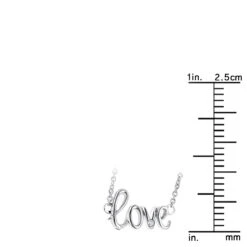 Genuine Diamond Love Necklace Sterling Silver Luxurman Love Quotes For Her -Invicta Jewelry Store genuine diamond love necklace sterling silver luxurman love quotes for her ruler