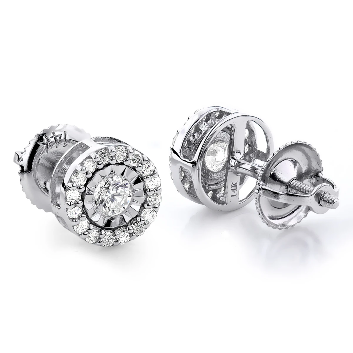 Gold Diamond Stud Earrings 2ct Diamond Earrings Look 3 Gold Diamond Stud Earrings 2ct Diamond Earrings Look