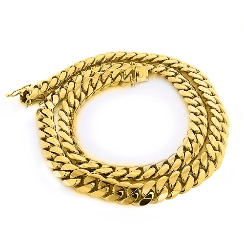 Half Kilo 14K Yellow Gold Miami Cuban Link Chain For Men 14mm 22-40in 5 Half Kilo 14K Yellow Gold Miami Cuban Link Chain For Men 14mm 22-40in - Image 3